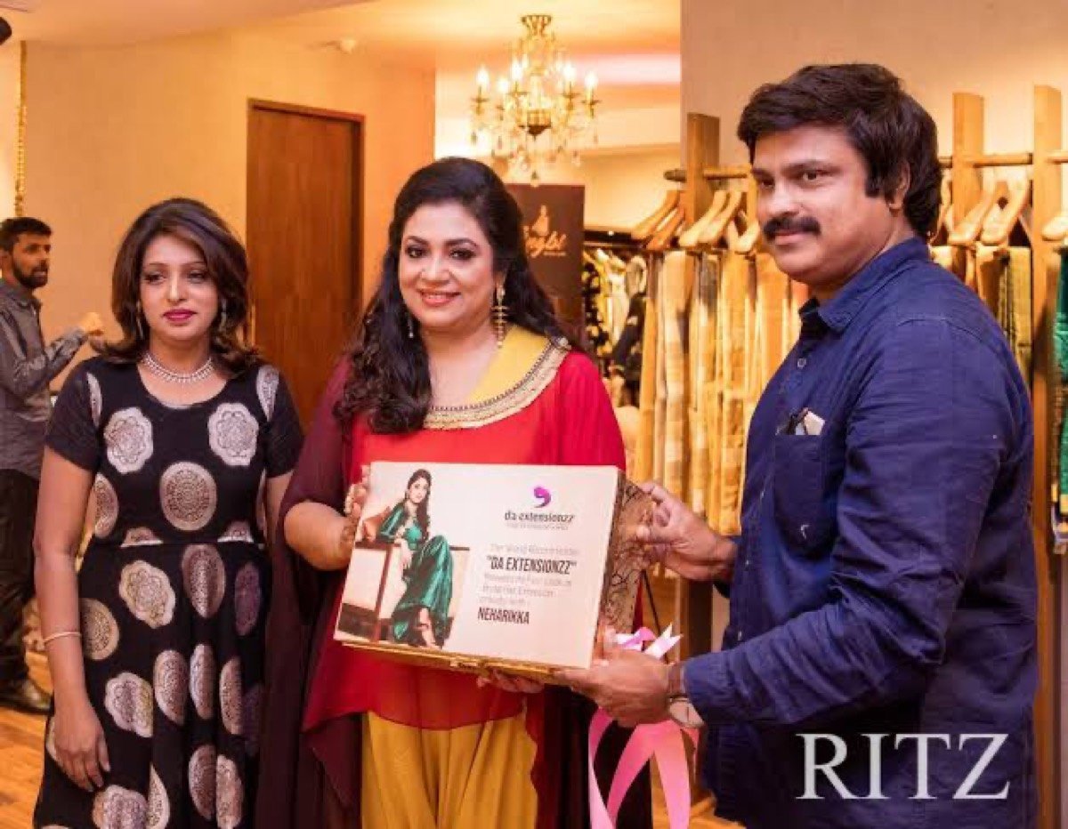 Menaka Ramkumar, founder of DA Extensionzz, at a Chennai event covered by RITZ magazine