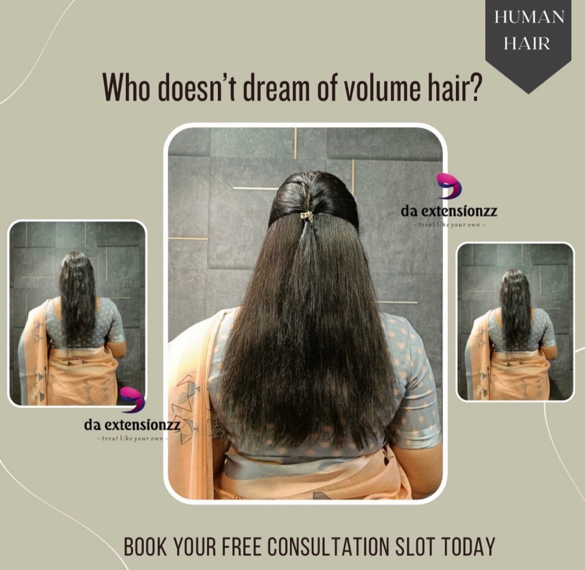 Tape-in hair extensions freshly moved up at DA Extensionzz, Chennai